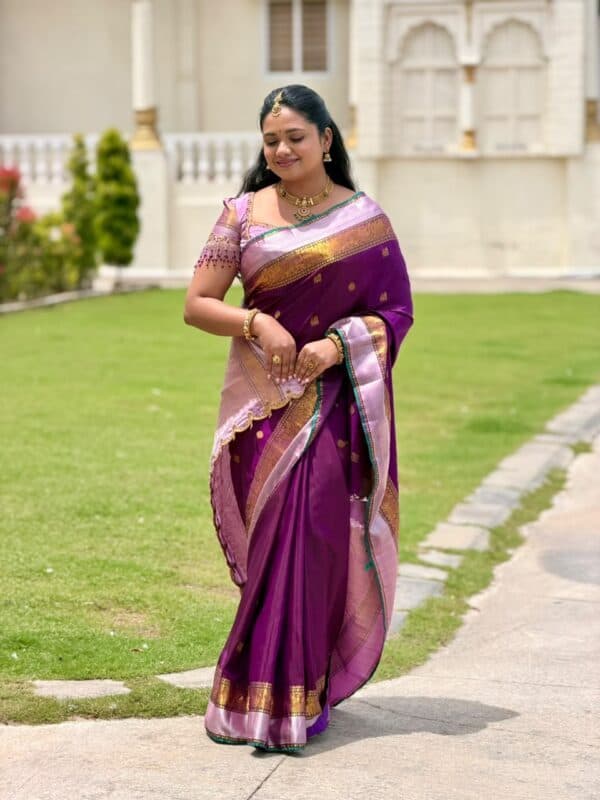 Rajkumari, Plum Kanjivaram Silk